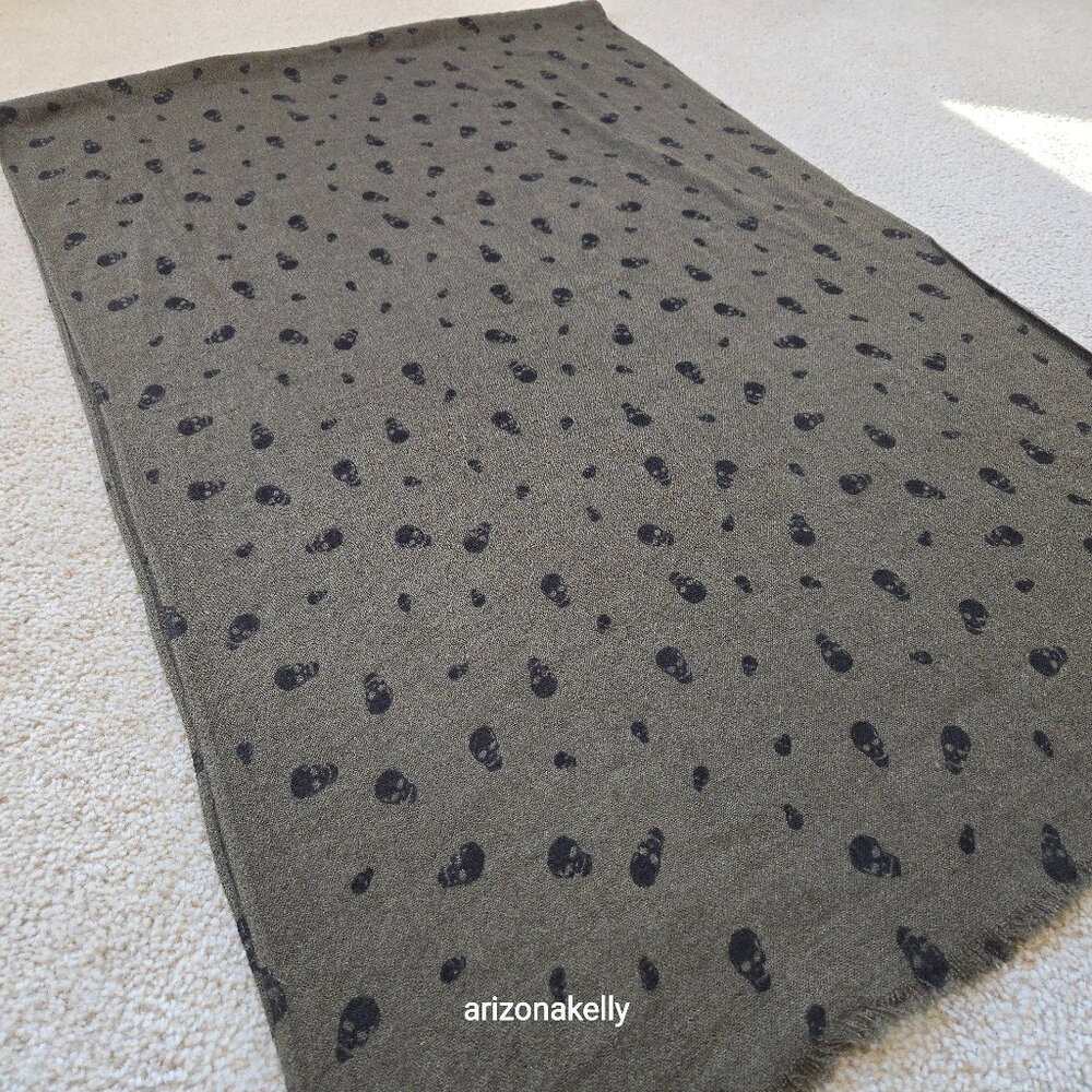 Mossimo Olive Green Skull Scarf Wool